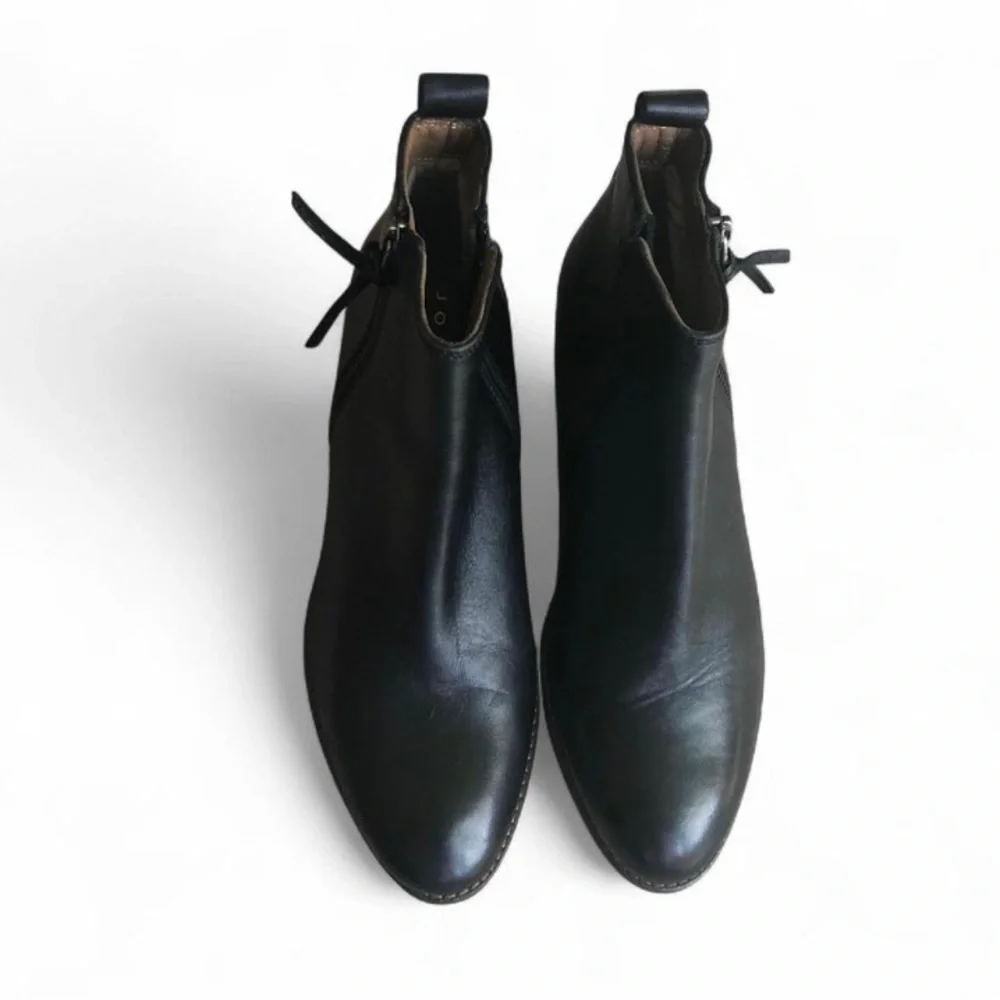Journee Signature Womens Black Genuine Leather Charlotte Ankle Bootie Size 9